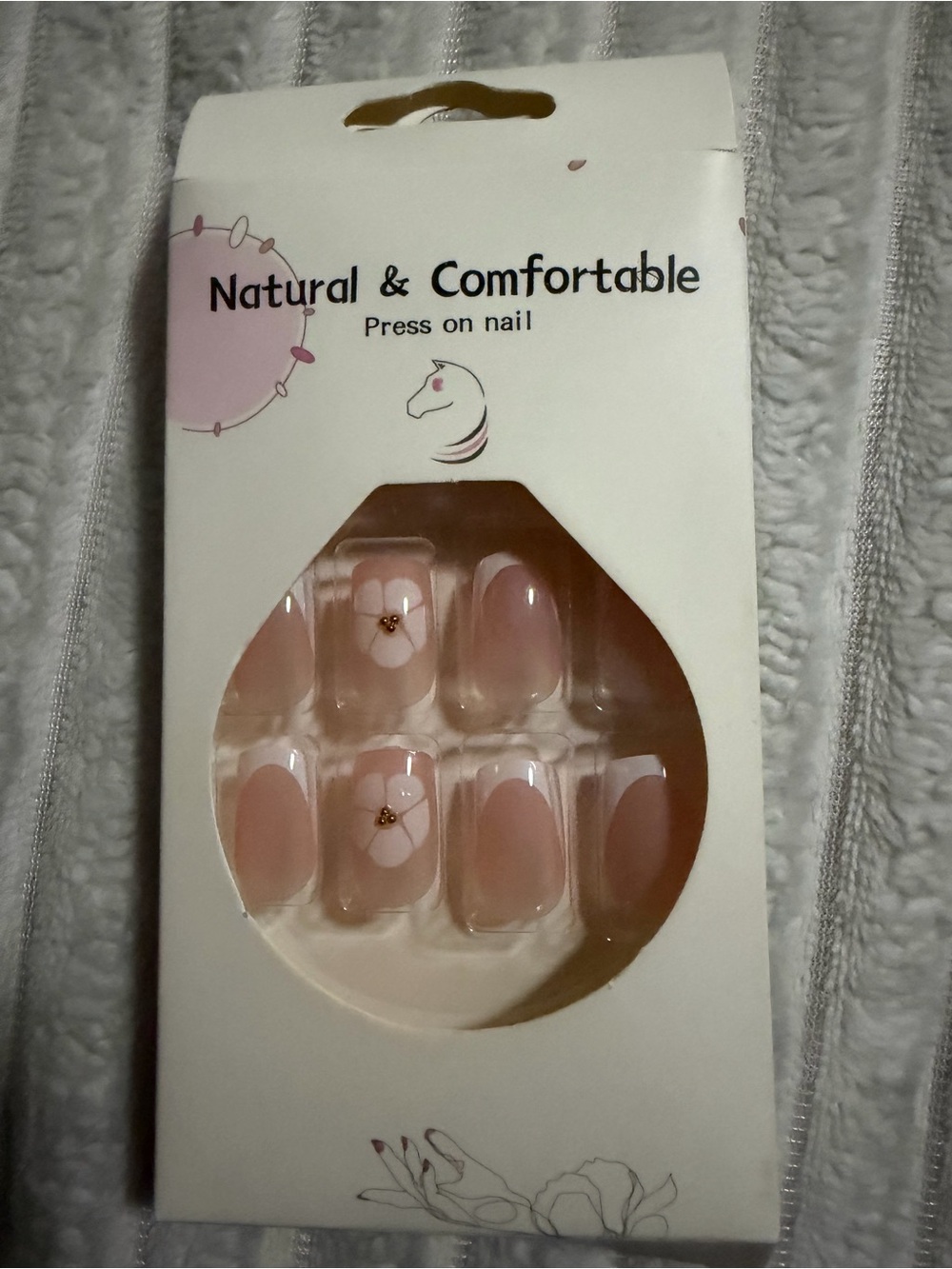 Pink Floral Press-On Nails for Women